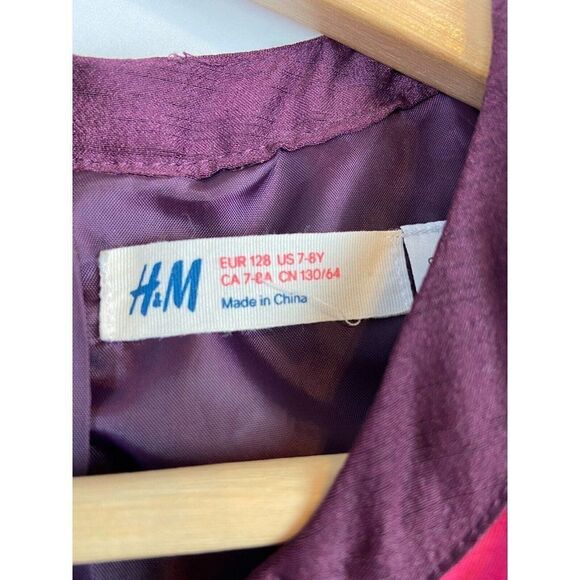 H&M Girls Bright Pink and Purple Multistriped Dress Size US 7-8 Y - Picture 7 of 7